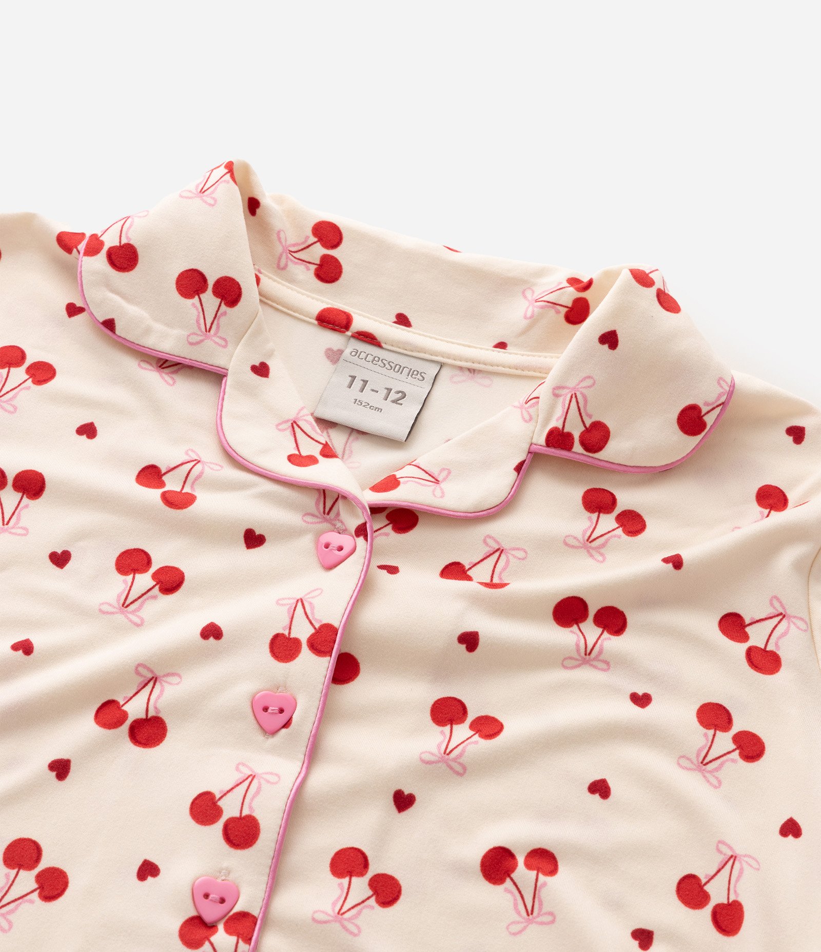 Pijama Infantil Peach Touch com Estampa Cereja - Tam 5 a 16 Anos Multicores 4