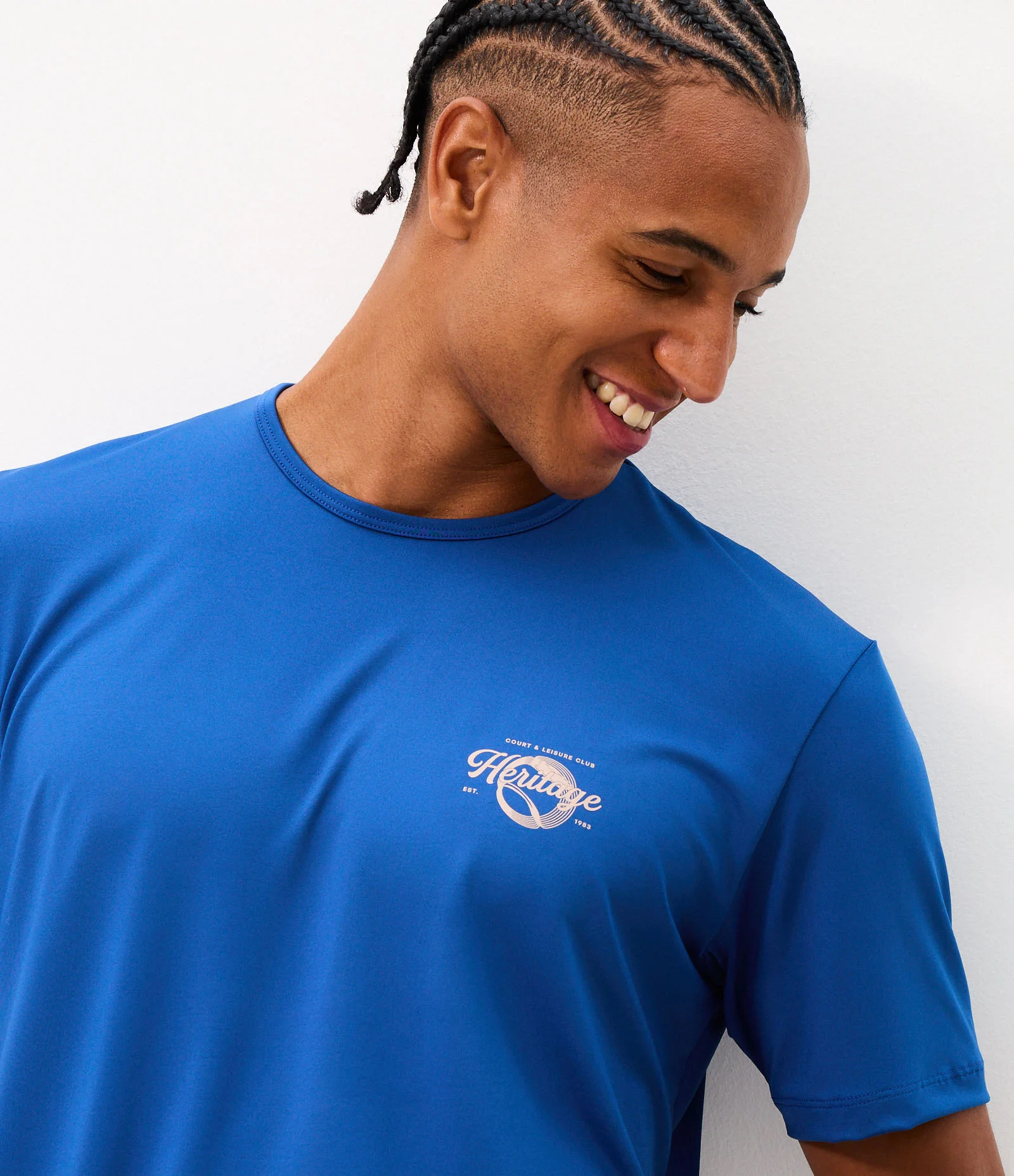 Camiseta Dry Esportiva com Lettering Heritage Azul 1
