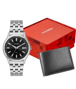 Relógio Analógico com Calendário Mondaine em Aço 33043G0MVNA2KB