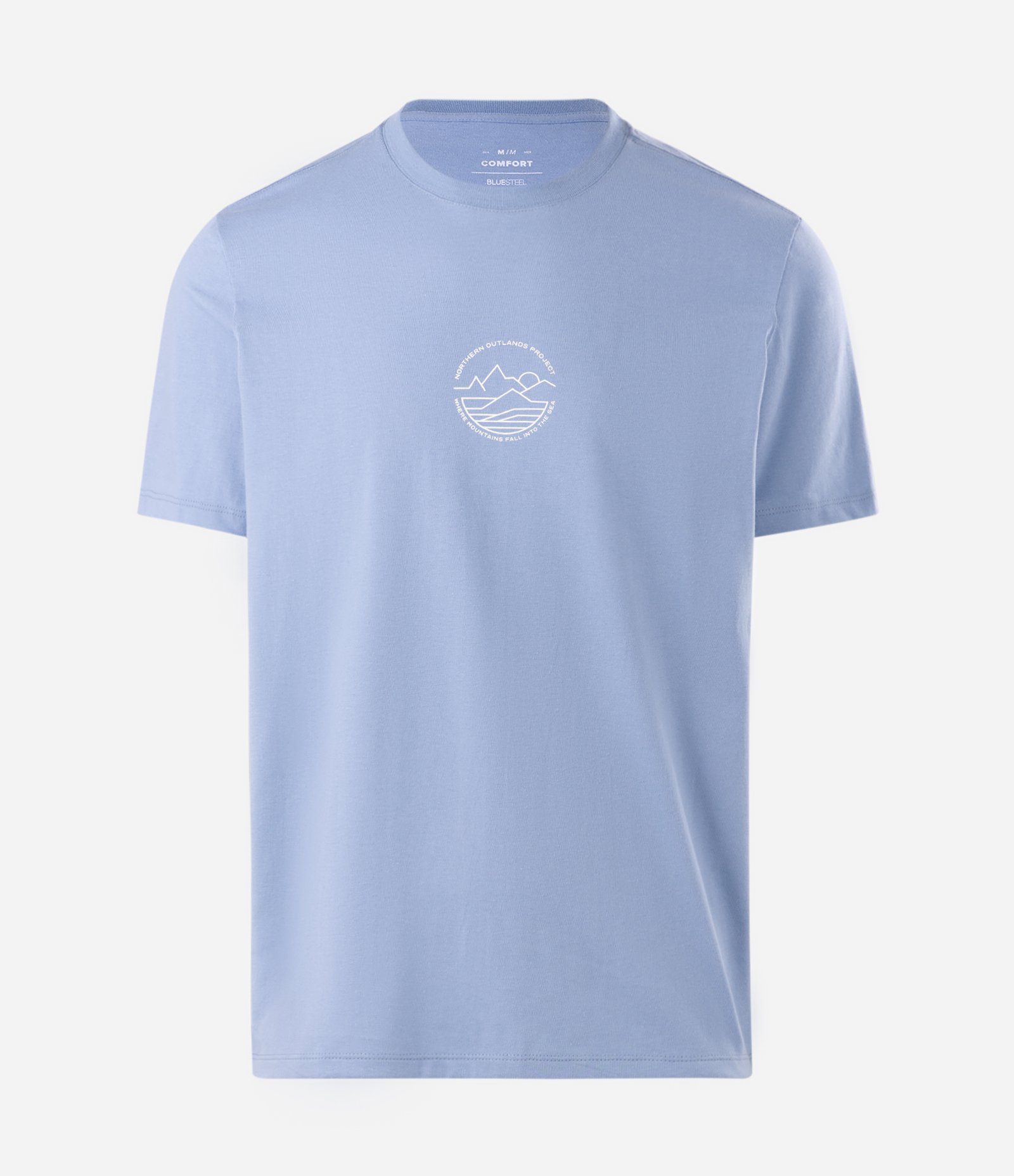 Camiseta Comfort em Algodão com Estampa Mini Ícone Azul 5