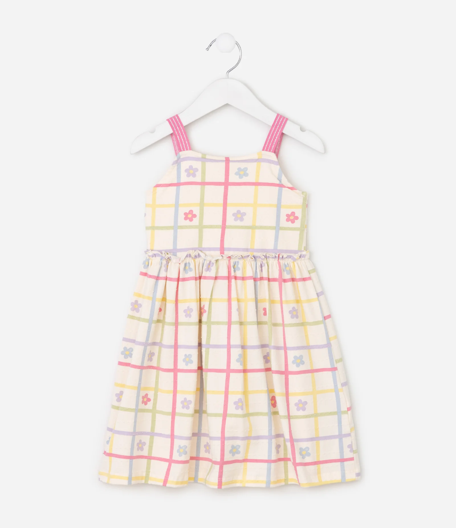 Vestido Infantil Em Algodão Sem Manga - Tam 1 a 6 Anos Amarelo 1