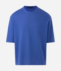 Camiseta Boxy Texturizada Decote Canoa