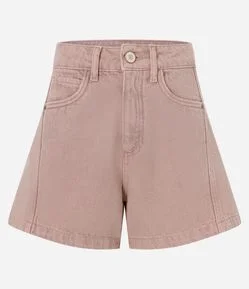 Short Evasê em Sarja com Acabamento Cationizado