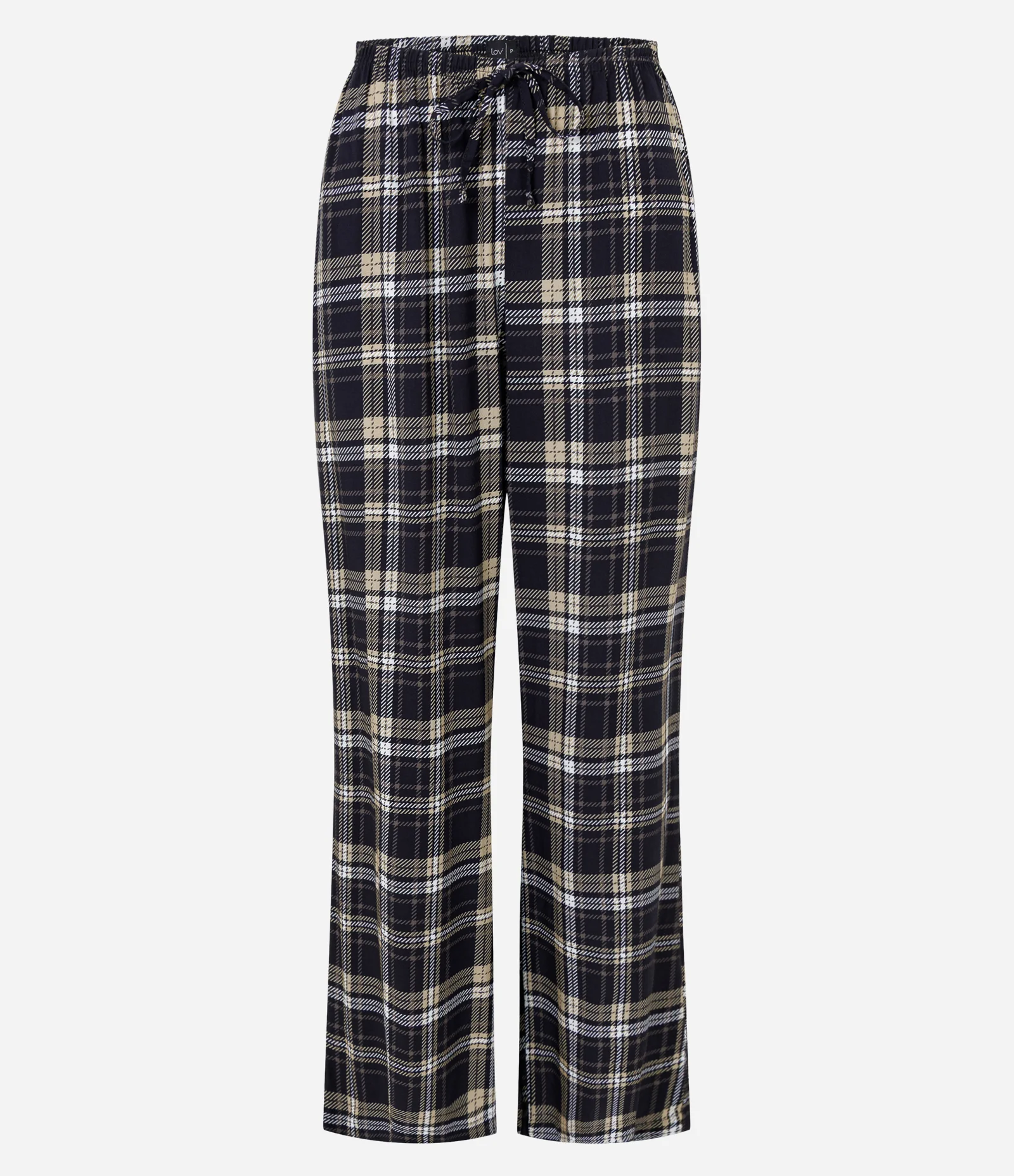 Calça de Pijama em Viscose com Estampa Xadrez Preto 5
