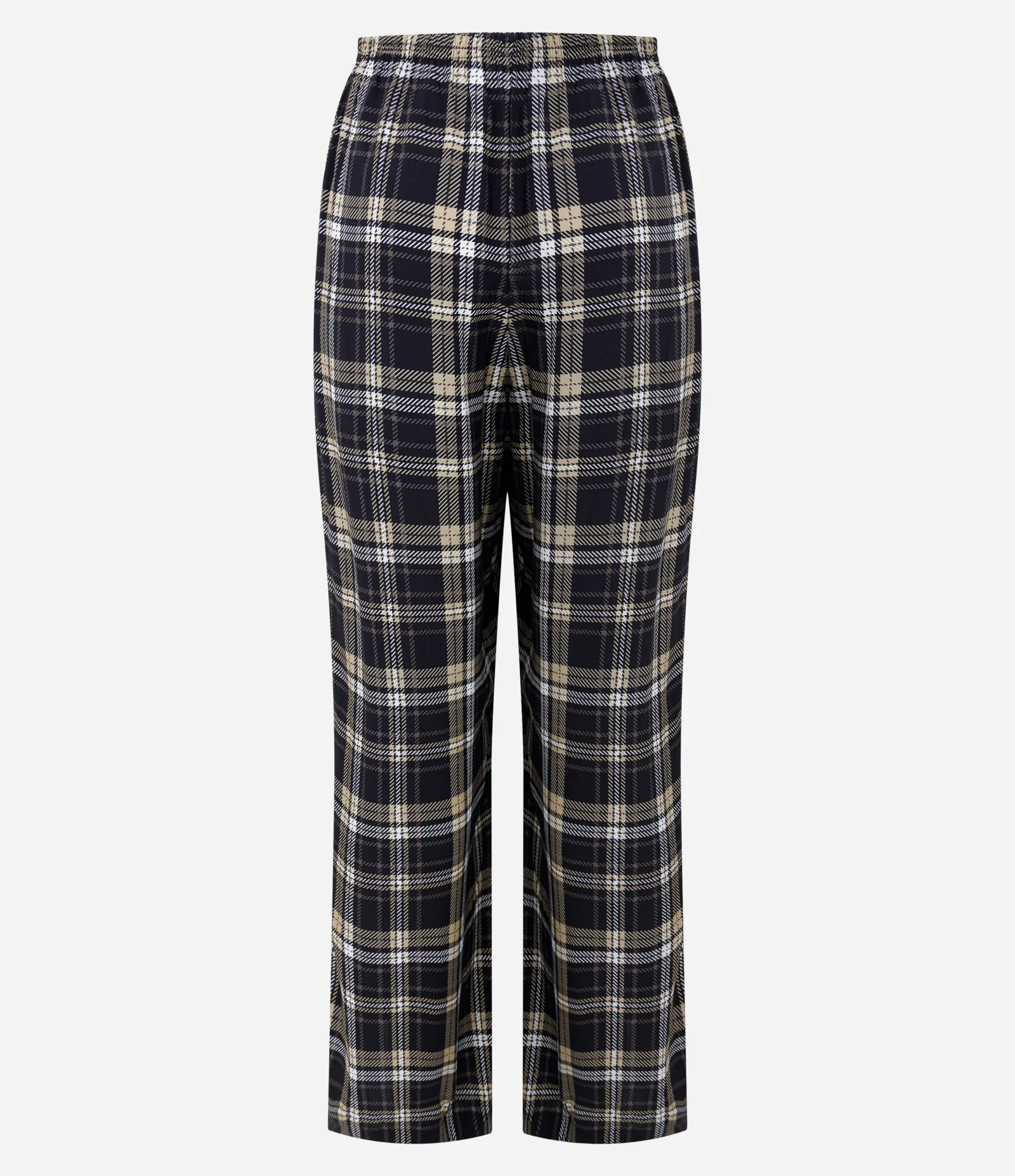 Calça de Pijama em Viscose com Estampa Xadrez Preto 6
