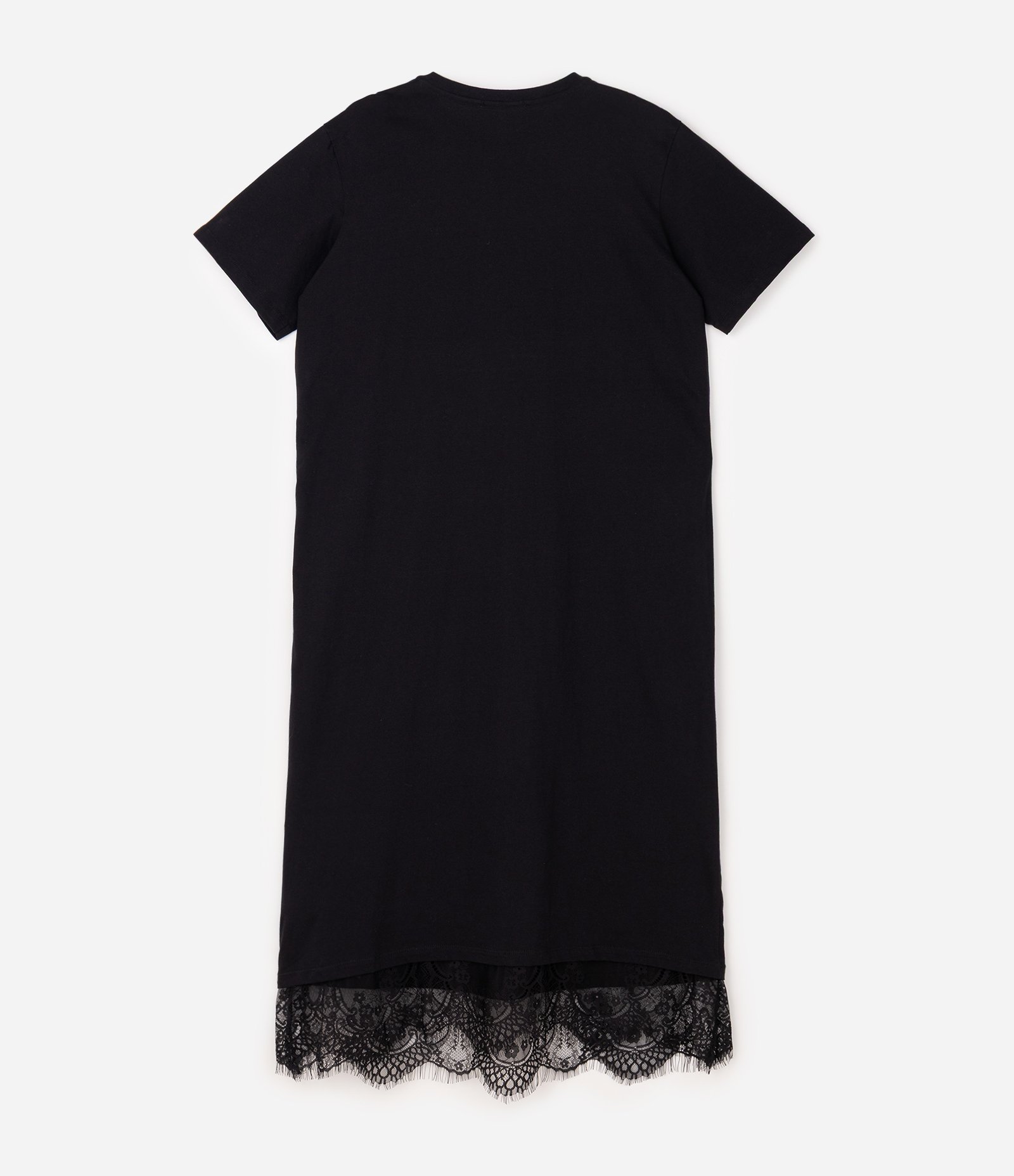 Vestido Longo em Algodão com Detalhe em Renda Curve & Plus Size Preto 2