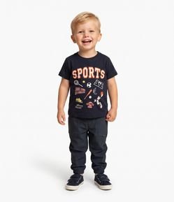 Camiseta Infantil em Algodão com Estampa Mickey Sports - Tam 2 a 6 Anos
