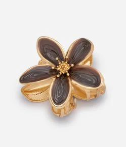 Piranha de Cabelo Flor com Detalhes Esmaltados