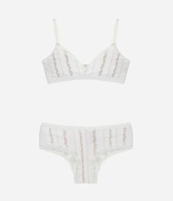 Conjunto Lingerie Sutiã e Calcinha Em Algodão