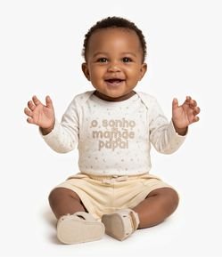 Bermuda Infantil Em Algodão Atoalhada com Bolsos Cargo - Tam 12 a 18 Meses
