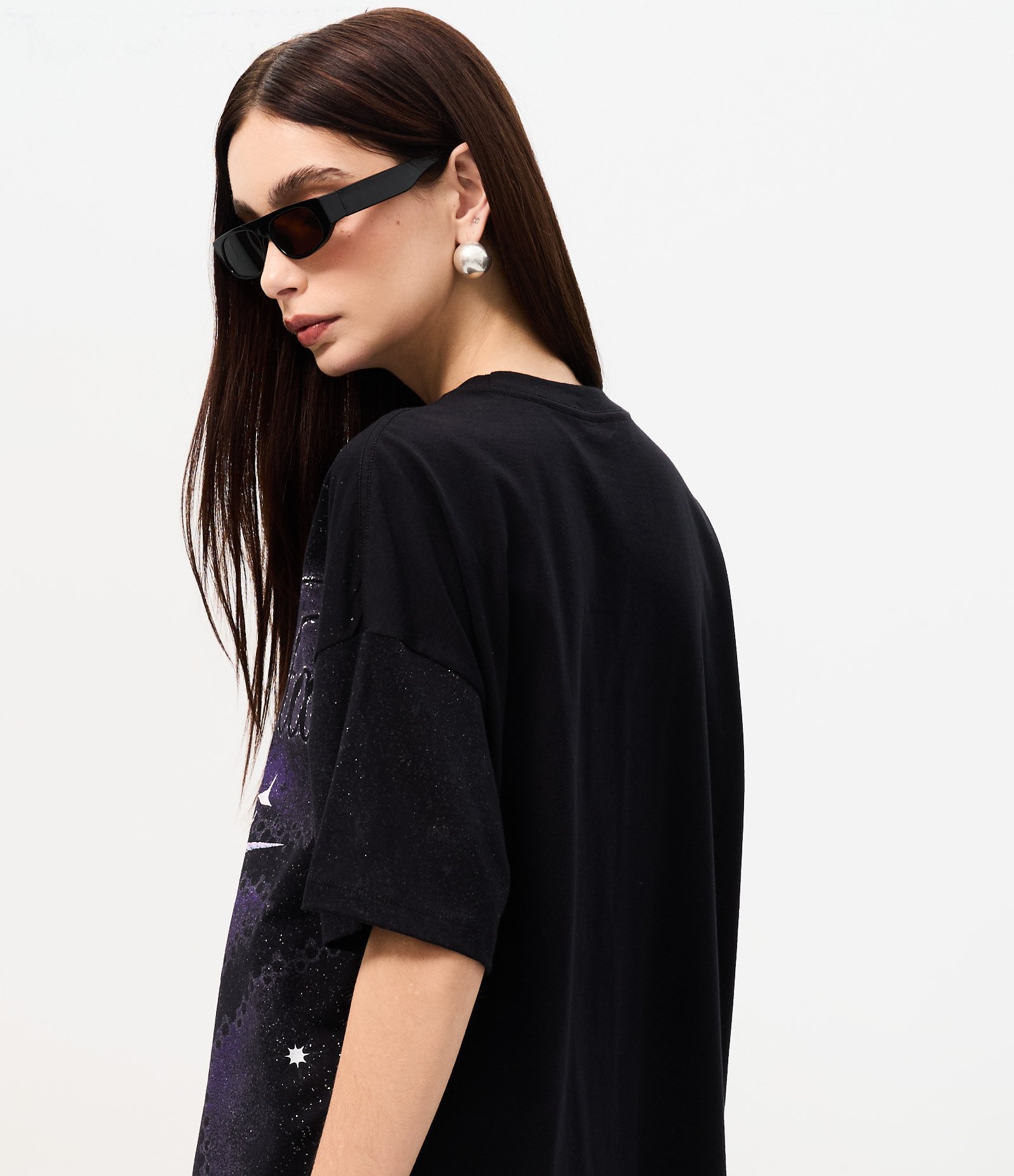 Camiseta em Algodão com Estampa de Unicórnio com Strass Preto 4