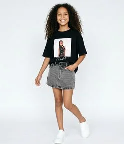 SaiIa Jeans Infantil Em Algodão com Cinto - Tam 5 a 16 Anos