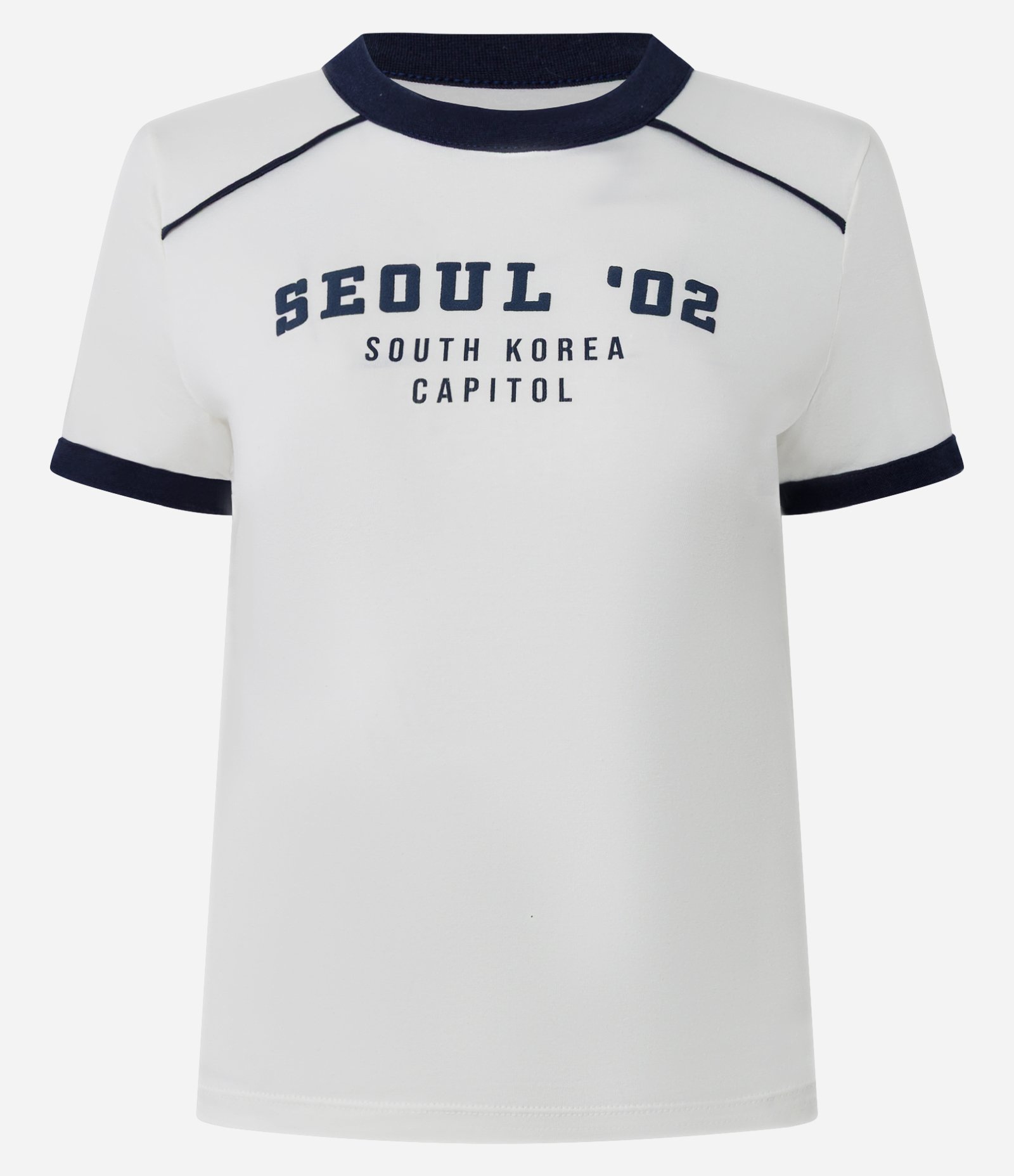 Camiseta Justinha em Algodão com Lettering Seoul '02 Branco 5