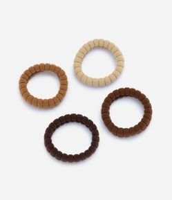 Kit com 04 Borrachinhas de Cabelo Texturizadas