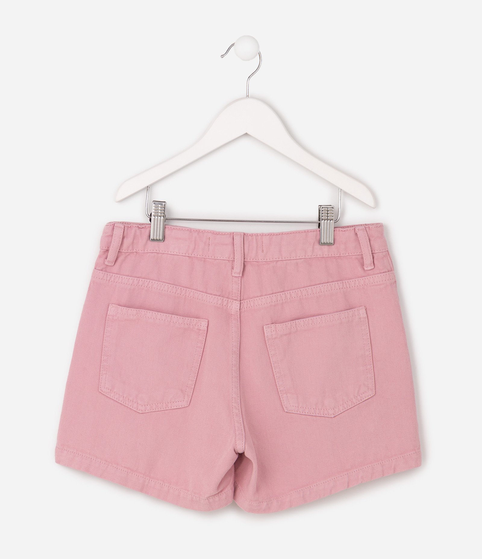 Short Infantil Em Algodão Com Estampa de coração - Tam 5 a 16 Anos Rosa 3