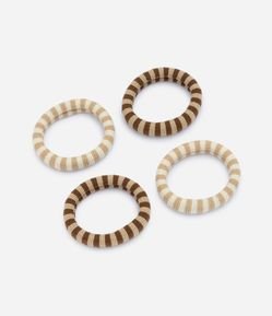 Kit com 04 Borrachinhas de Cabelo Listradas Texturizadas
