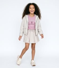 Camiseta Infantil Em Cotton Lettering Ballerina - Tam 5 a 16 Anos