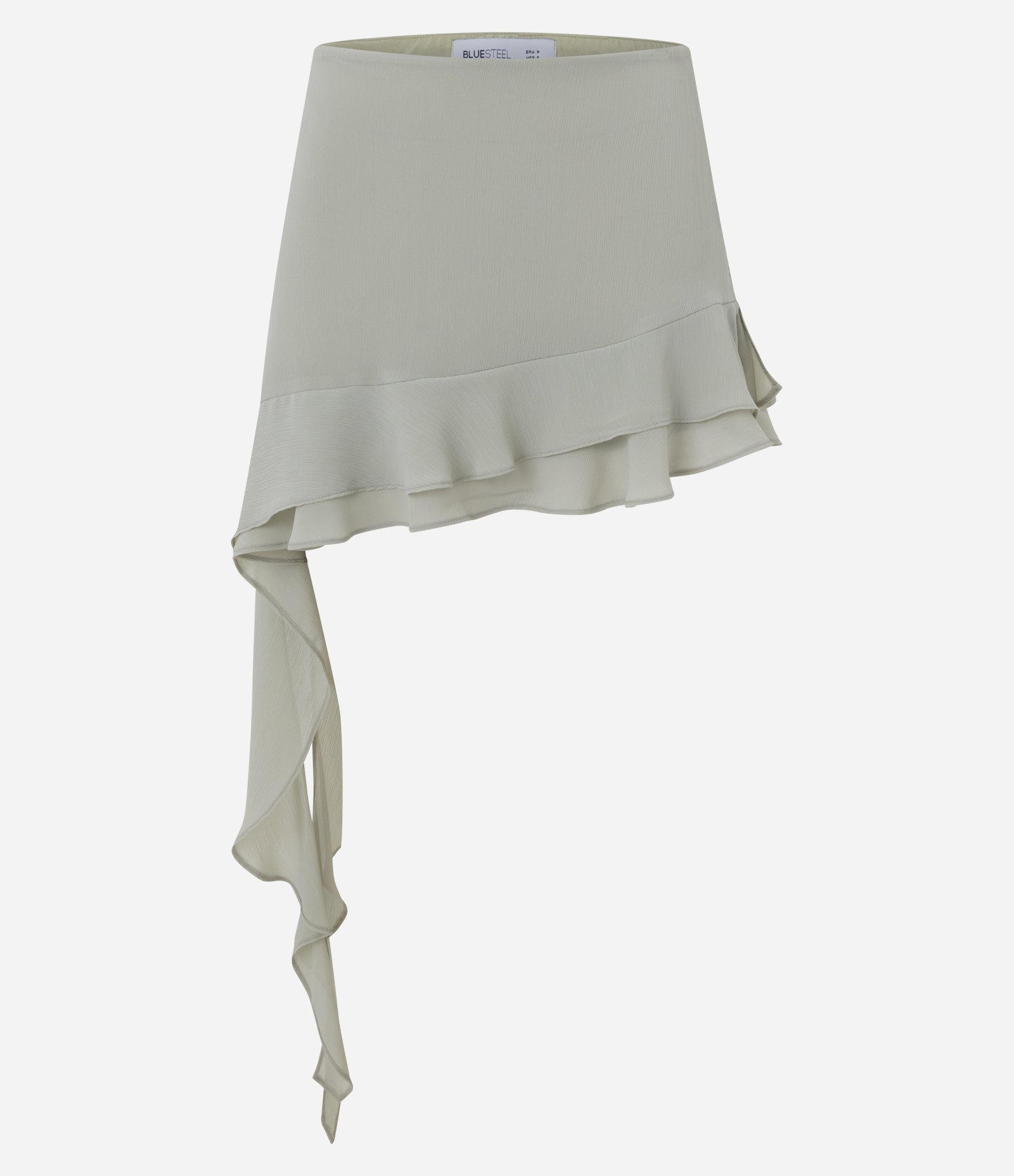Saia Evasê Chiffon com Babados Assimétricos Verde 5