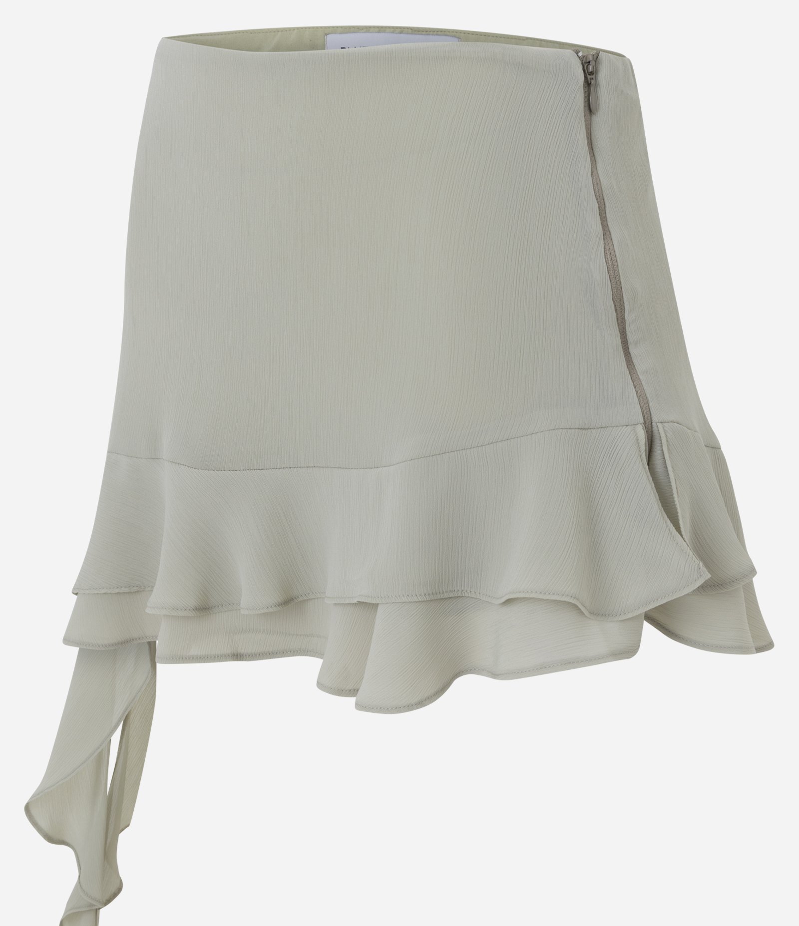 Saia Evasê Chiffon com Babados Assimétricos Verde 6