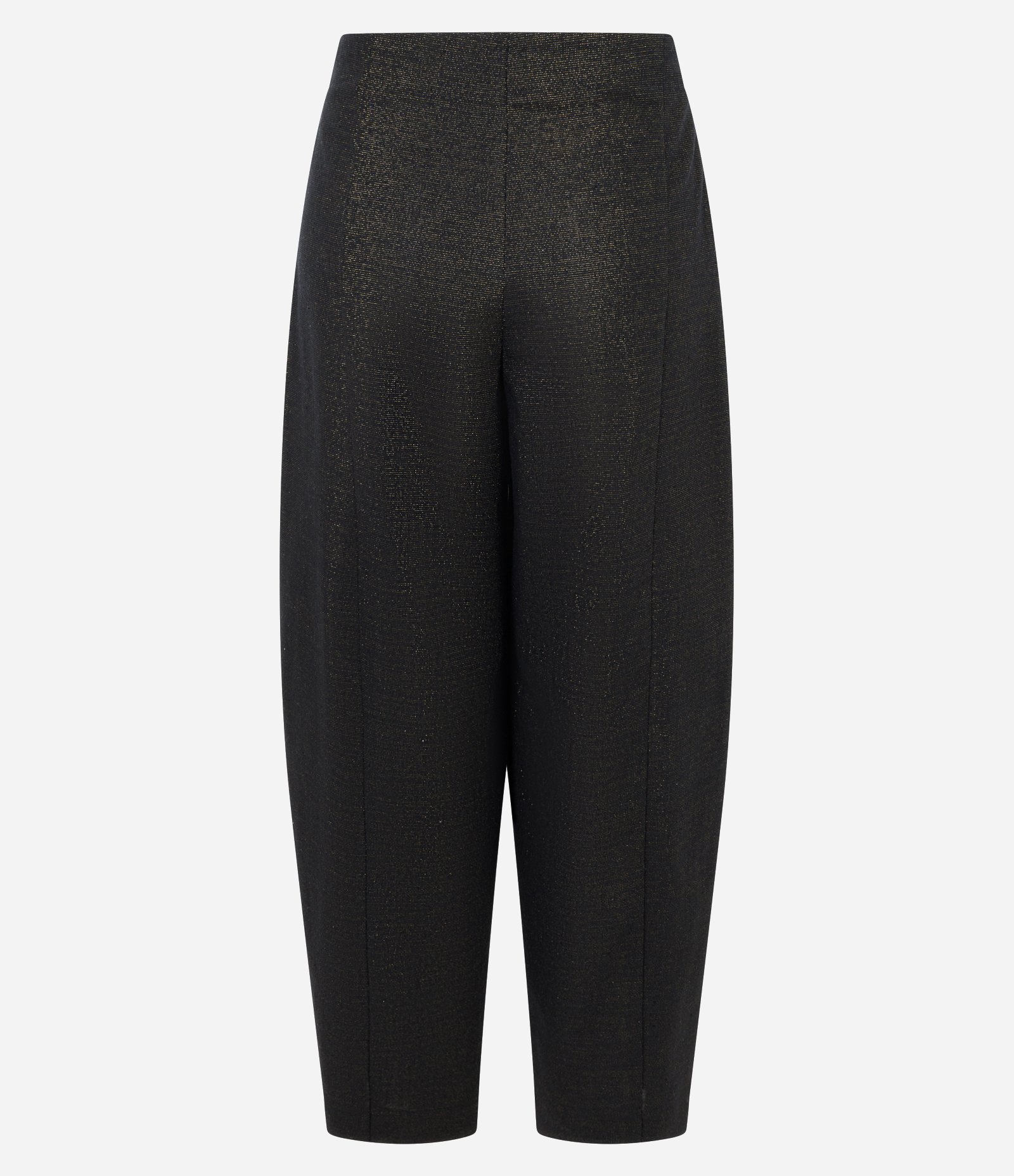 Calça Barrel em Flamê com Brilho Preto 2