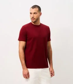 Camiseta Regular em Algodão com Textura