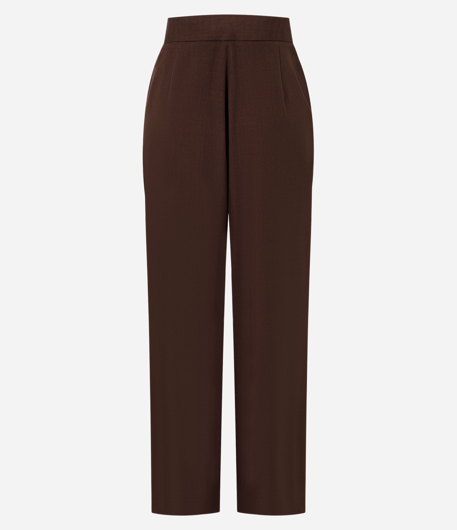 Calça Wide Leg Alfaiatada com Pregas Frontais Marrom 7