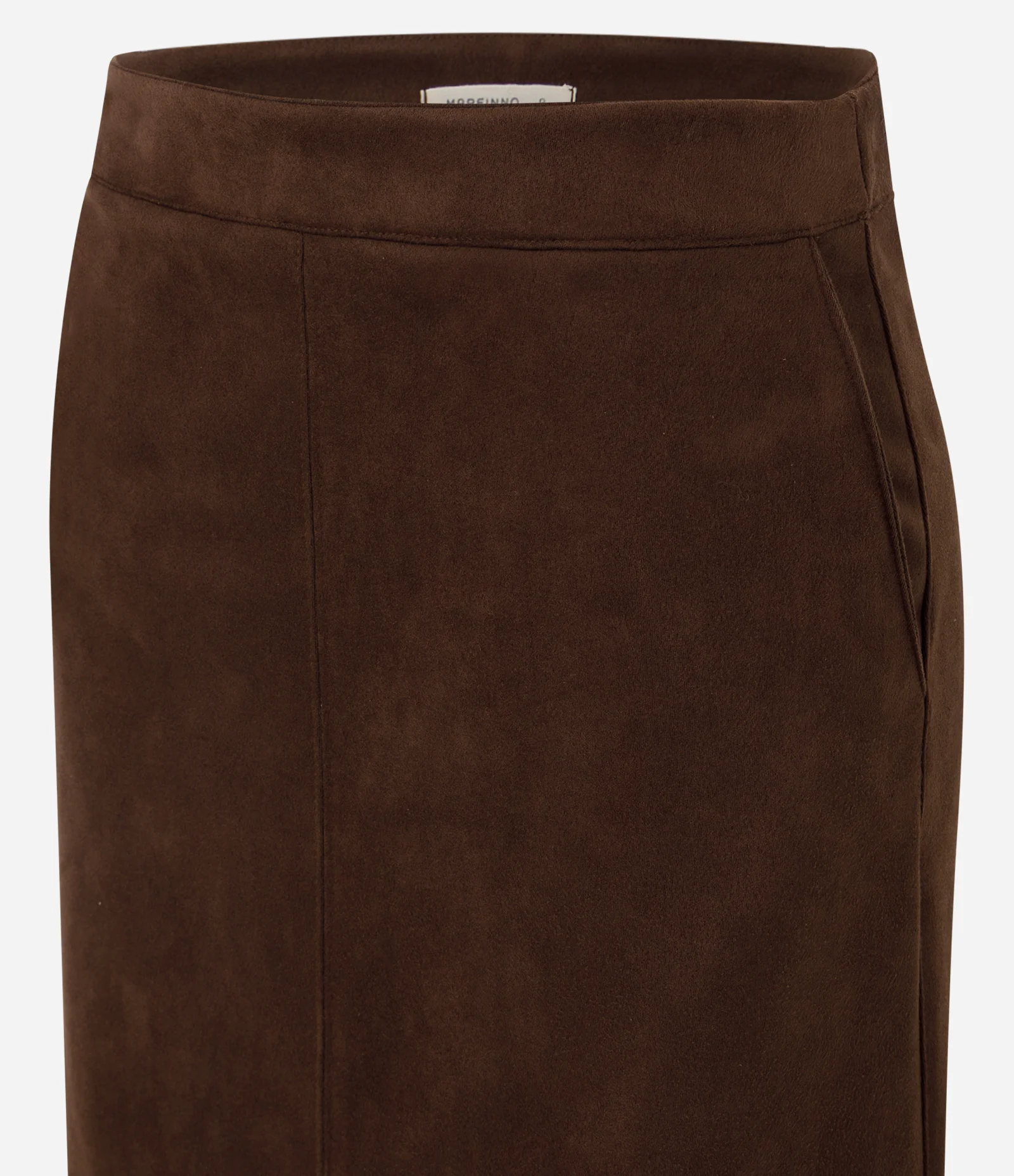 Saia Midi em Suede com Recortes Estruturados Marrom 2