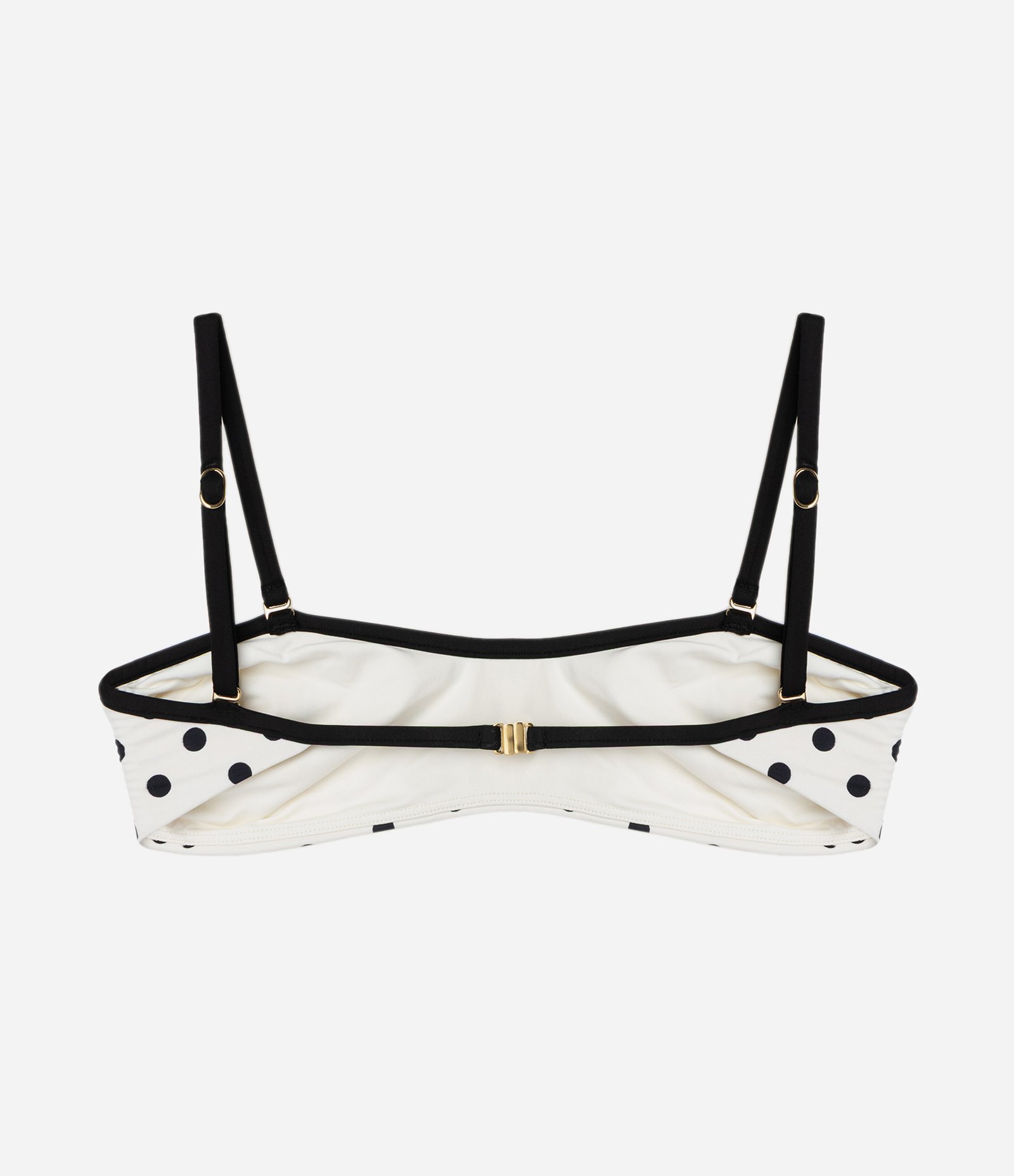 Biquini Top Bandeau com Estampa Poá Branco 6