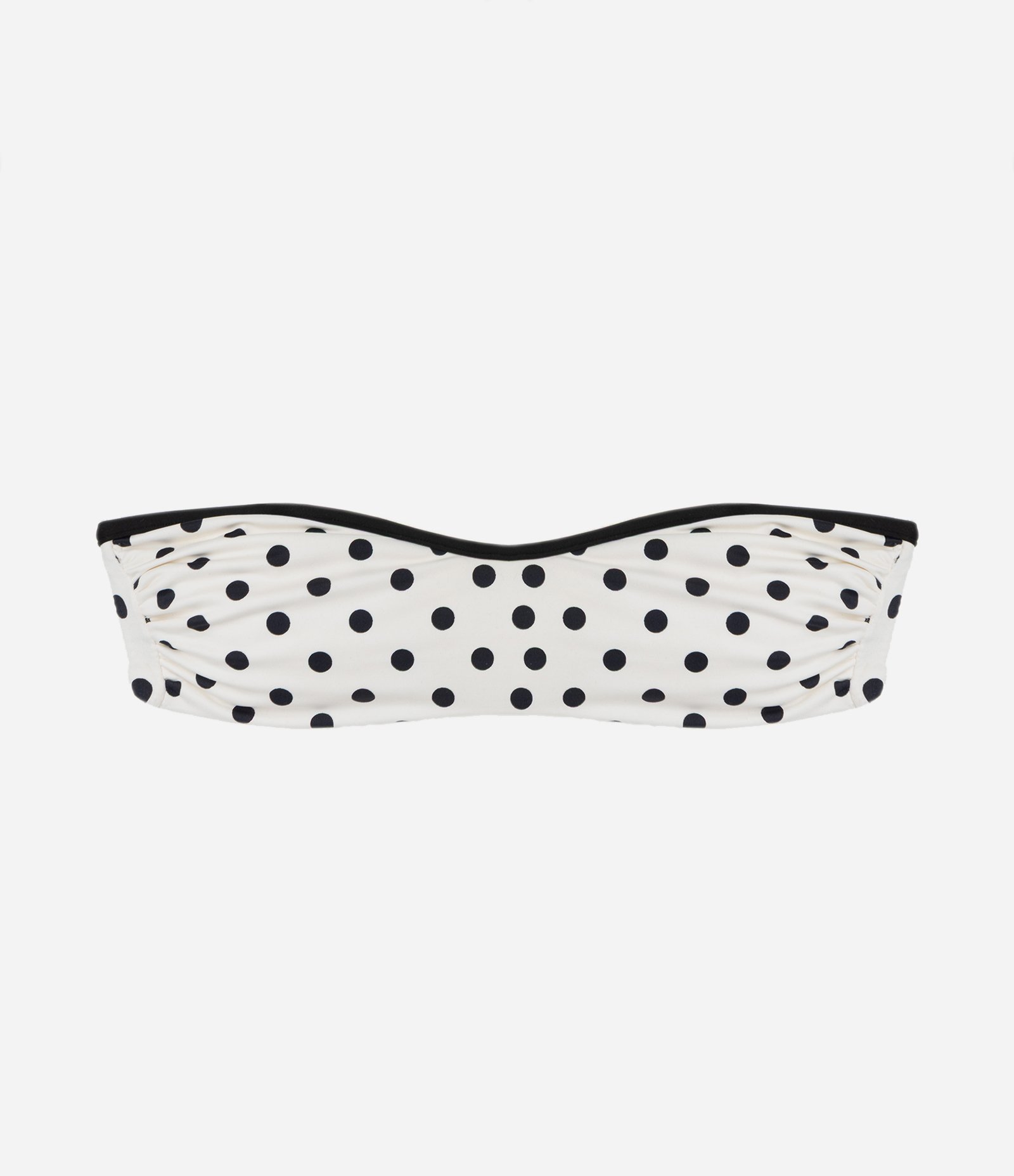 Biquini Top Bandeau com Estampa Poá Branco 7