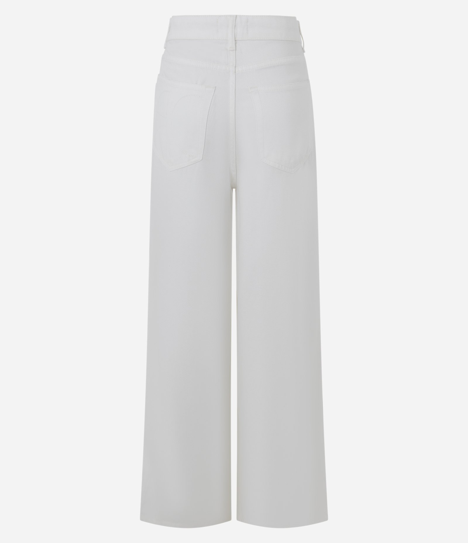 Calça Pantalona em Liocel com Cintura Baixa e Recortes Branco 6