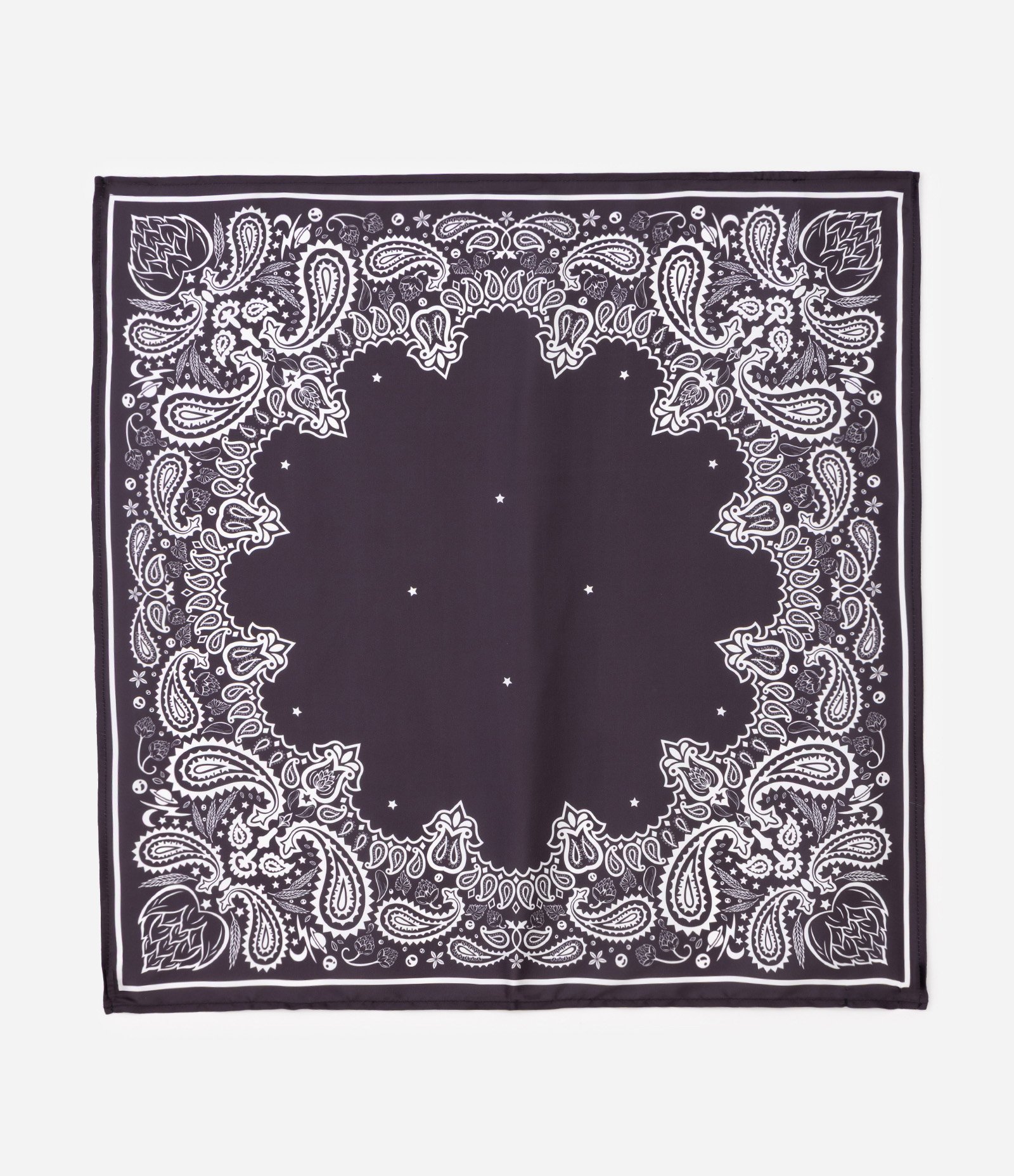 Lenço com Estampa Paisley Full Print Preto 5