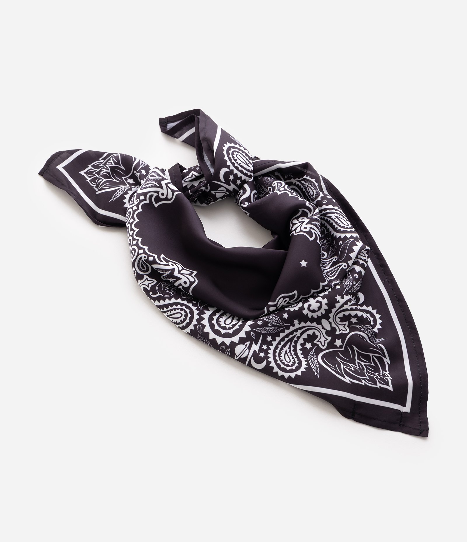 Lenço com Estampa Paisley Full Print Preto 6