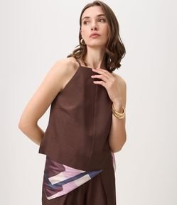 Blusa com Decote Quadrado e Alças Finas