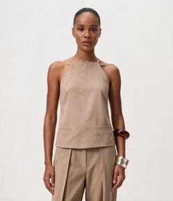 Blusa com Decote Quadrado e Alças Finas
