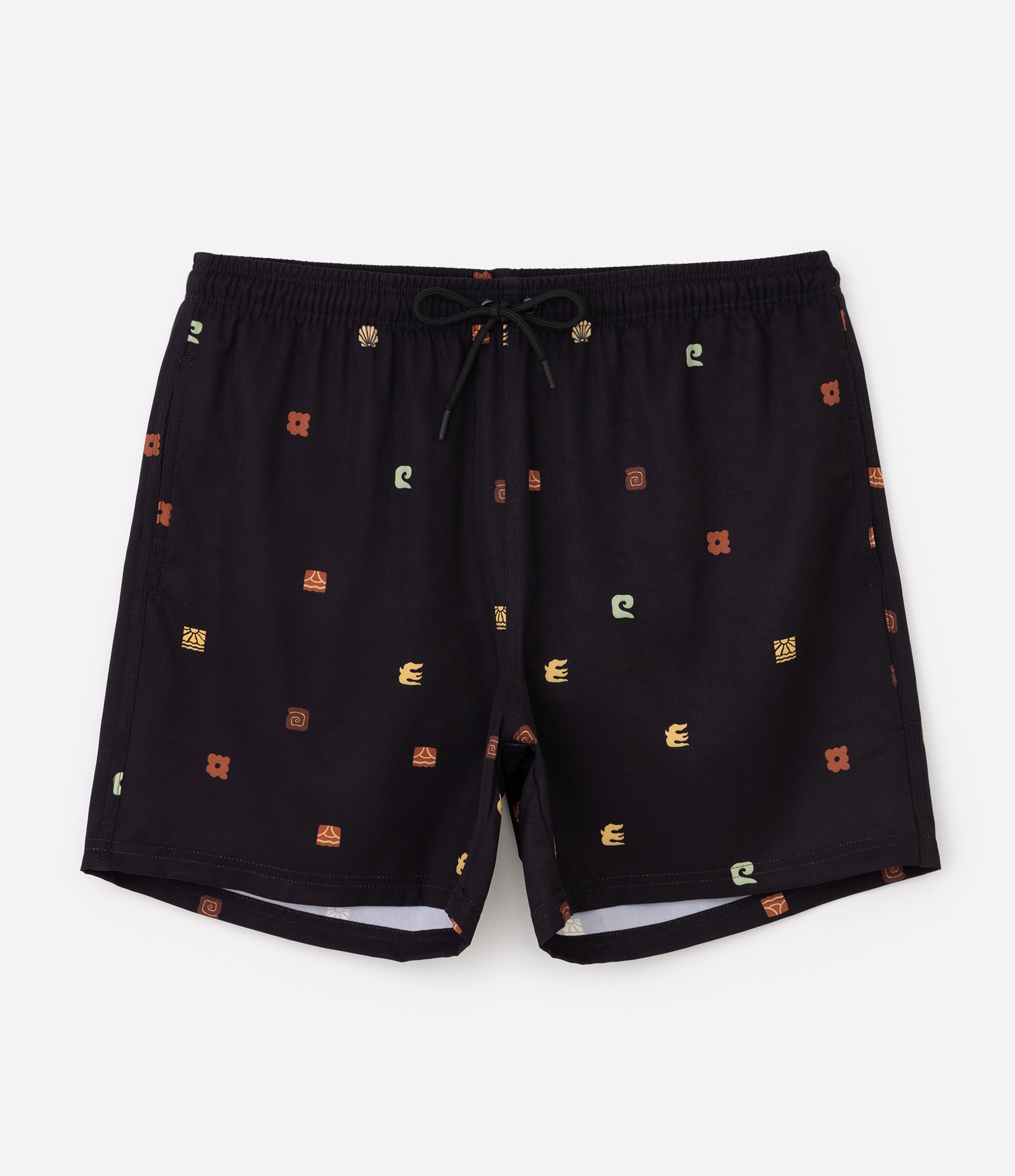 Bermuda de Banho com Estampa Mini Ícones Preto 1