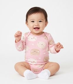 Body Bebê Cotton Gatos Cara de Bicho - Tam 0 a 18 Meses