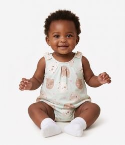 Macaquinho Bebê com Gatinhos e Lacinhos - 0 a 18 Meses