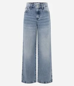 Calça Wide Leg em Jeans com Cintura Média