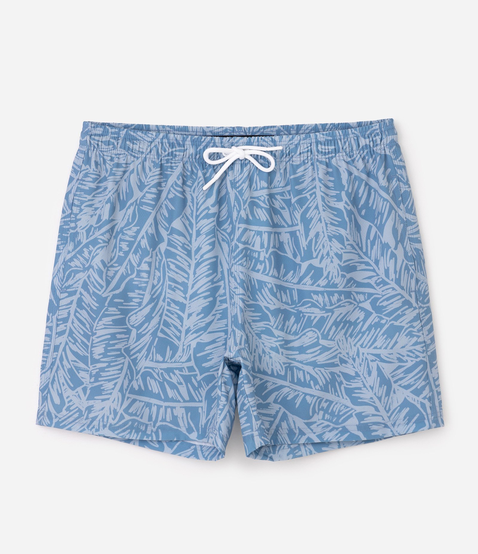 Bermuda com Estampa de Folhagem em Fundo Azul Azul 4