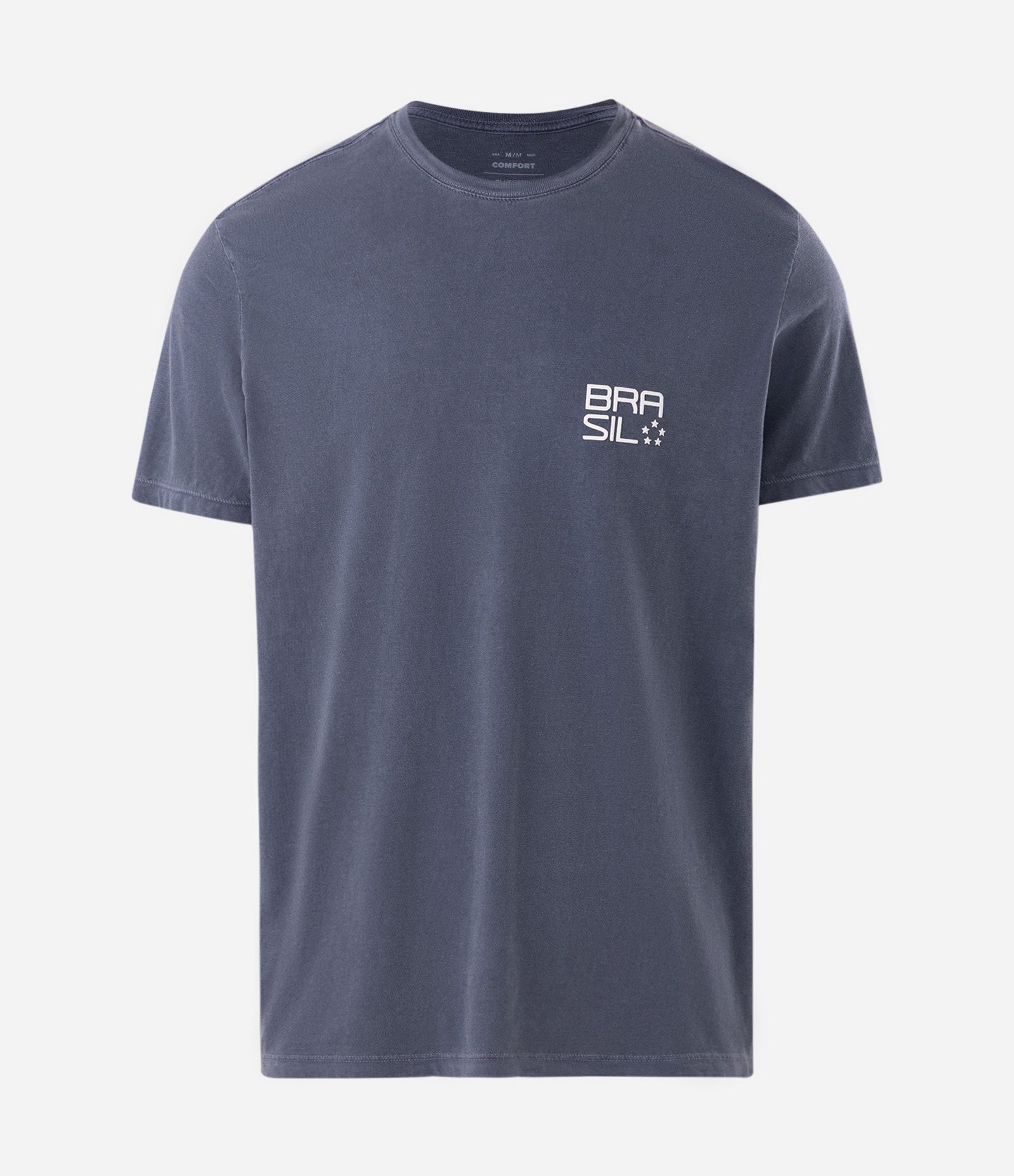 Camiseta Comfort Brasil Estampa Frontal Azul 4
