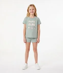 Bermuda Infantil em Cotton com Cós Dobrado - Tam 5 a 16 Anos