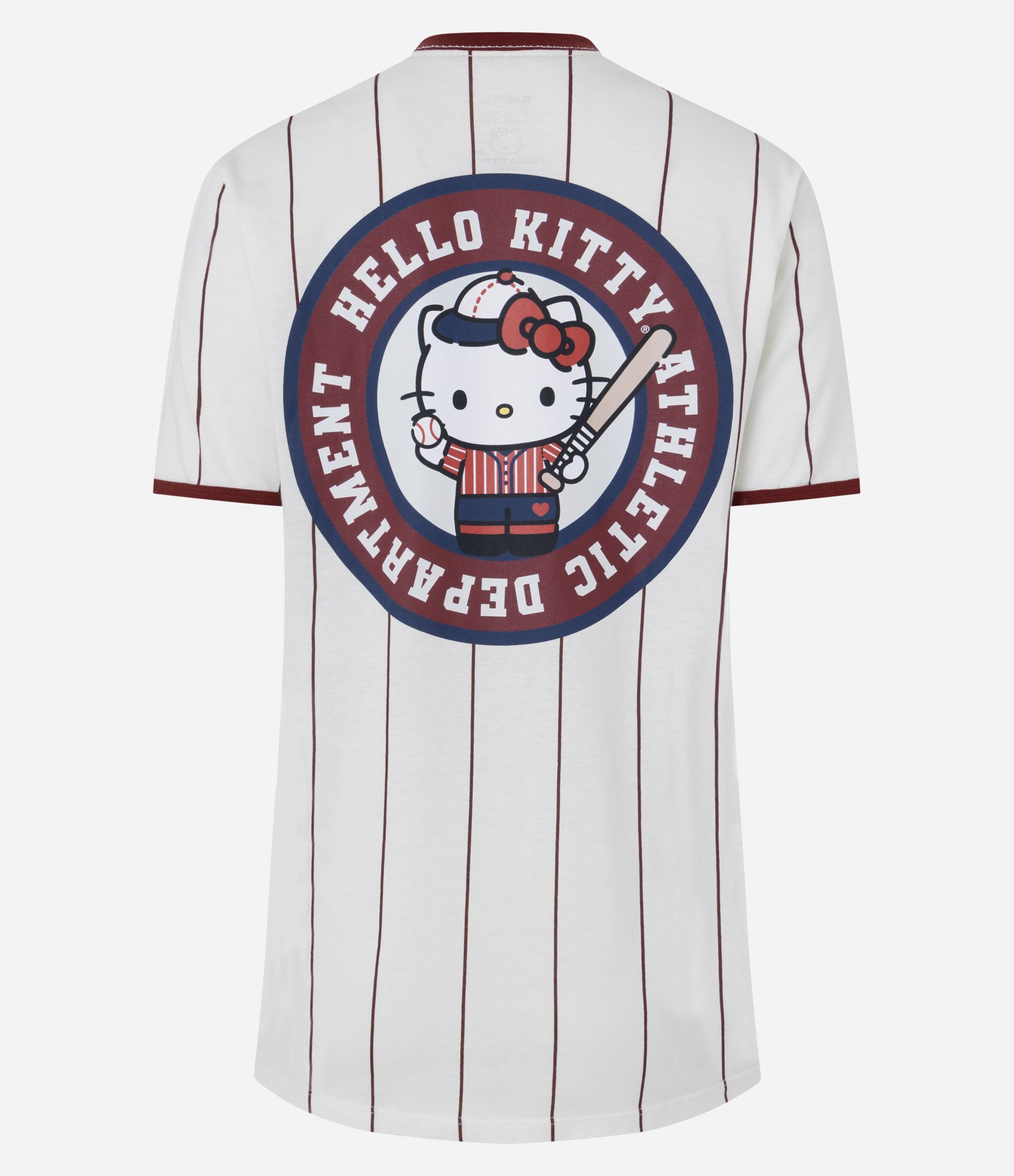 Camiseta em Algodão com Estampa Hello Kitty Baseball com Listras Branco 6