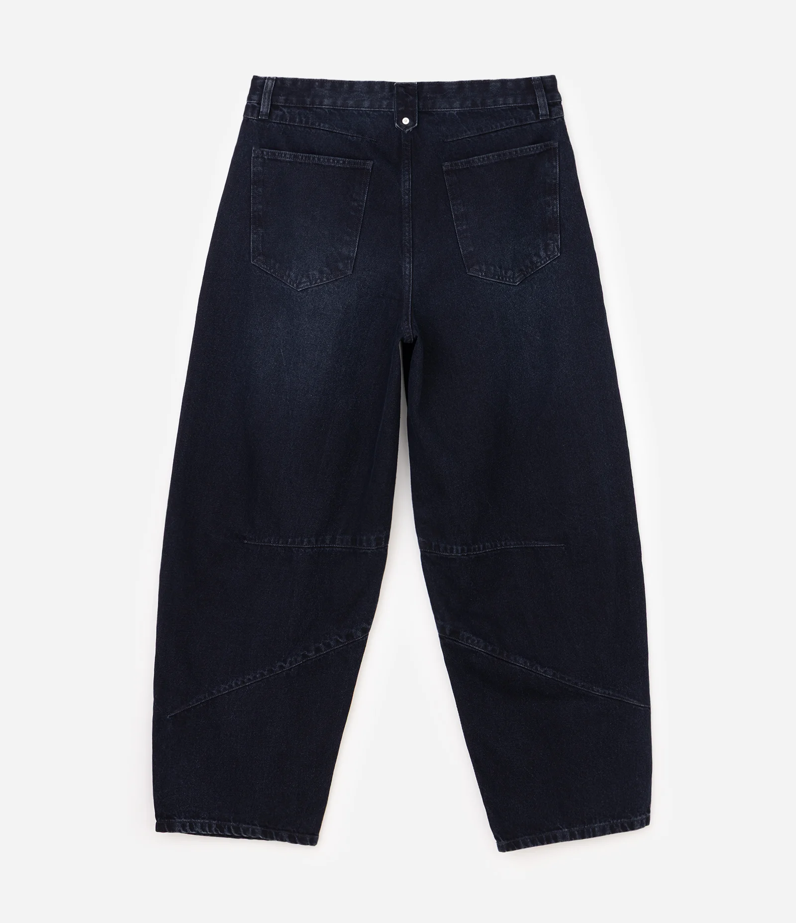 Calça Barrel Jeans com Recortes Anatômicos Azul 2