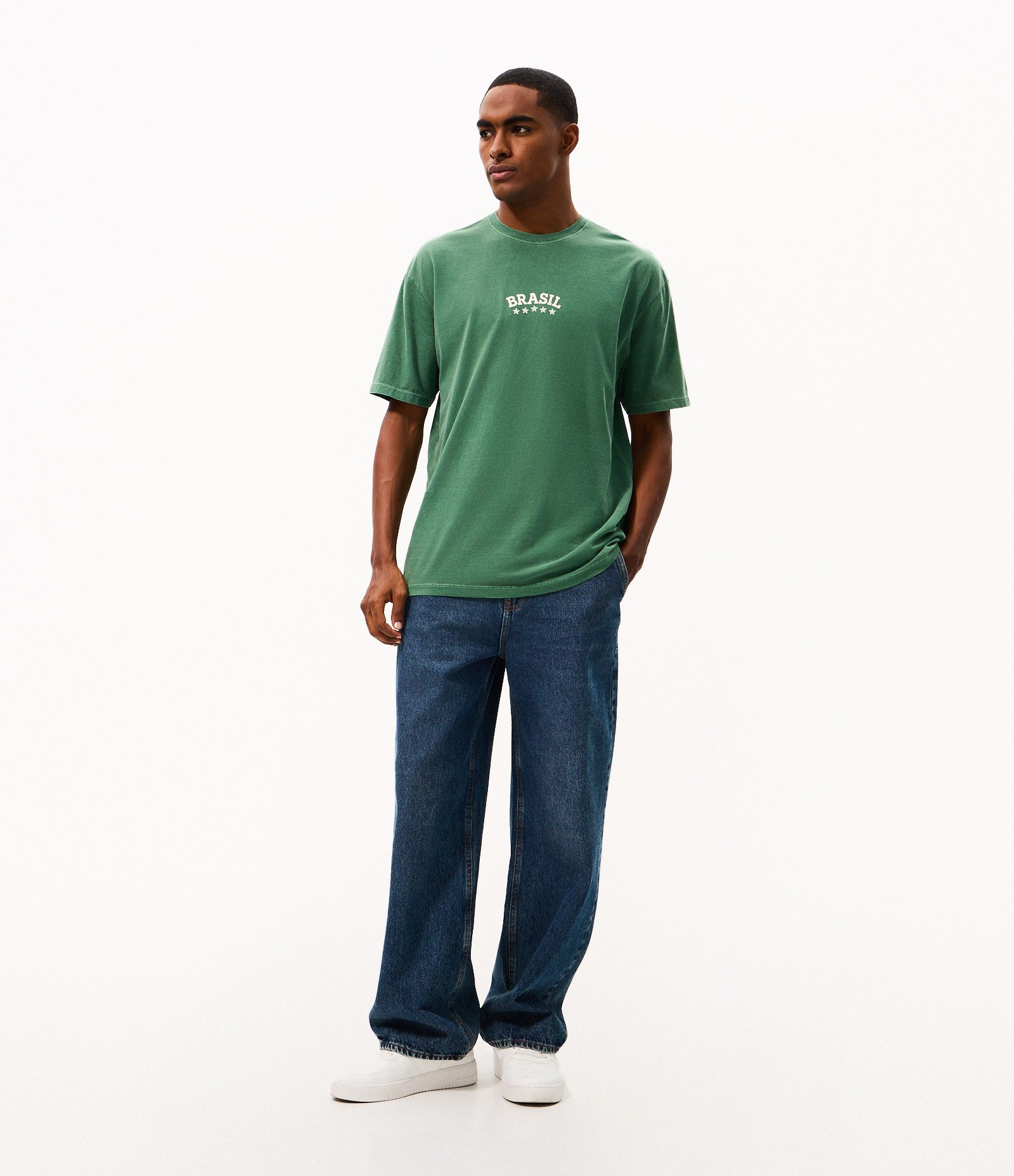 Camiseta Relaxed Algodão Brasil Verde 2
