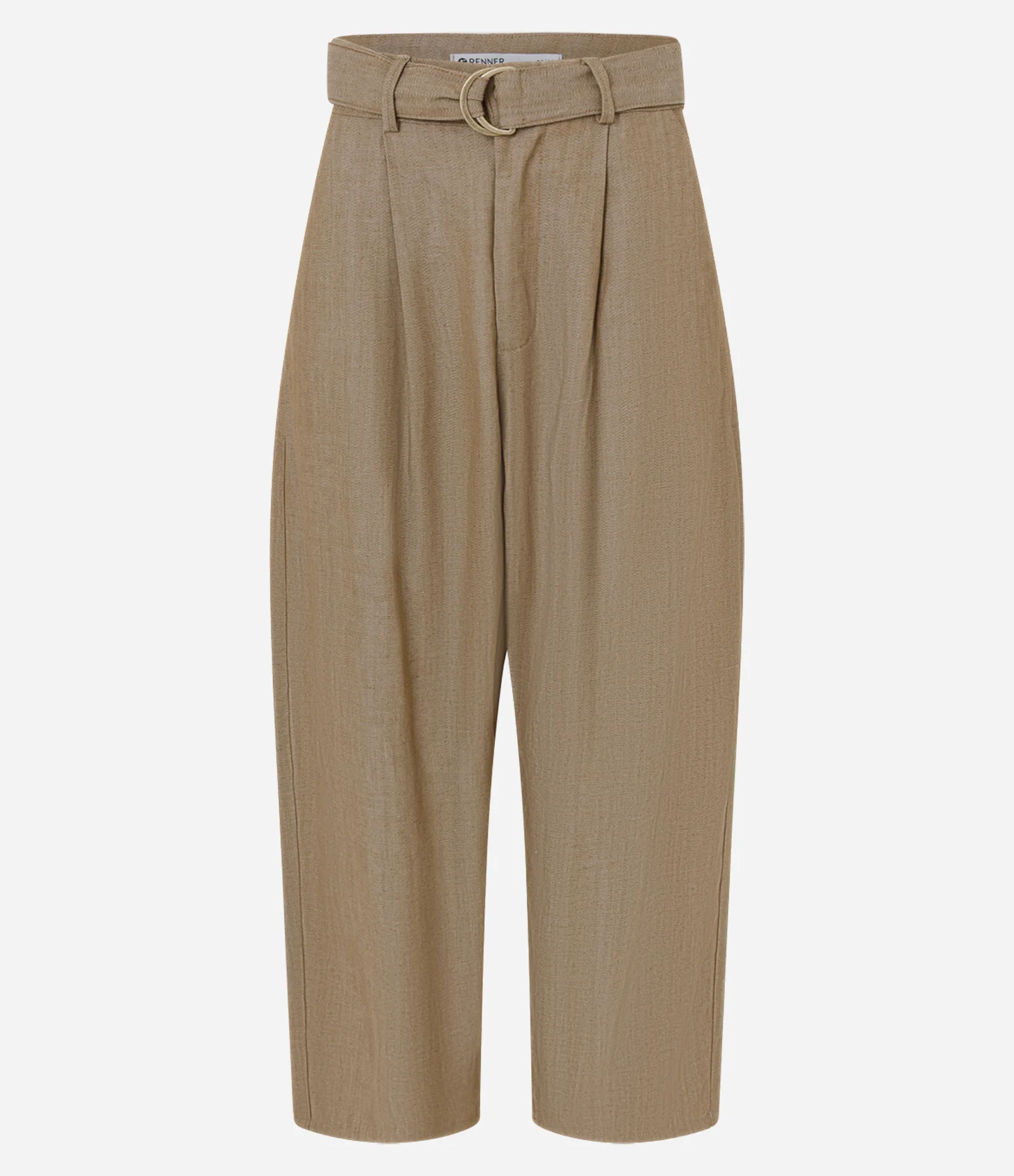 Calça Carrot Jeans com Argola Metálica e Cintura Alta Marrom 6
