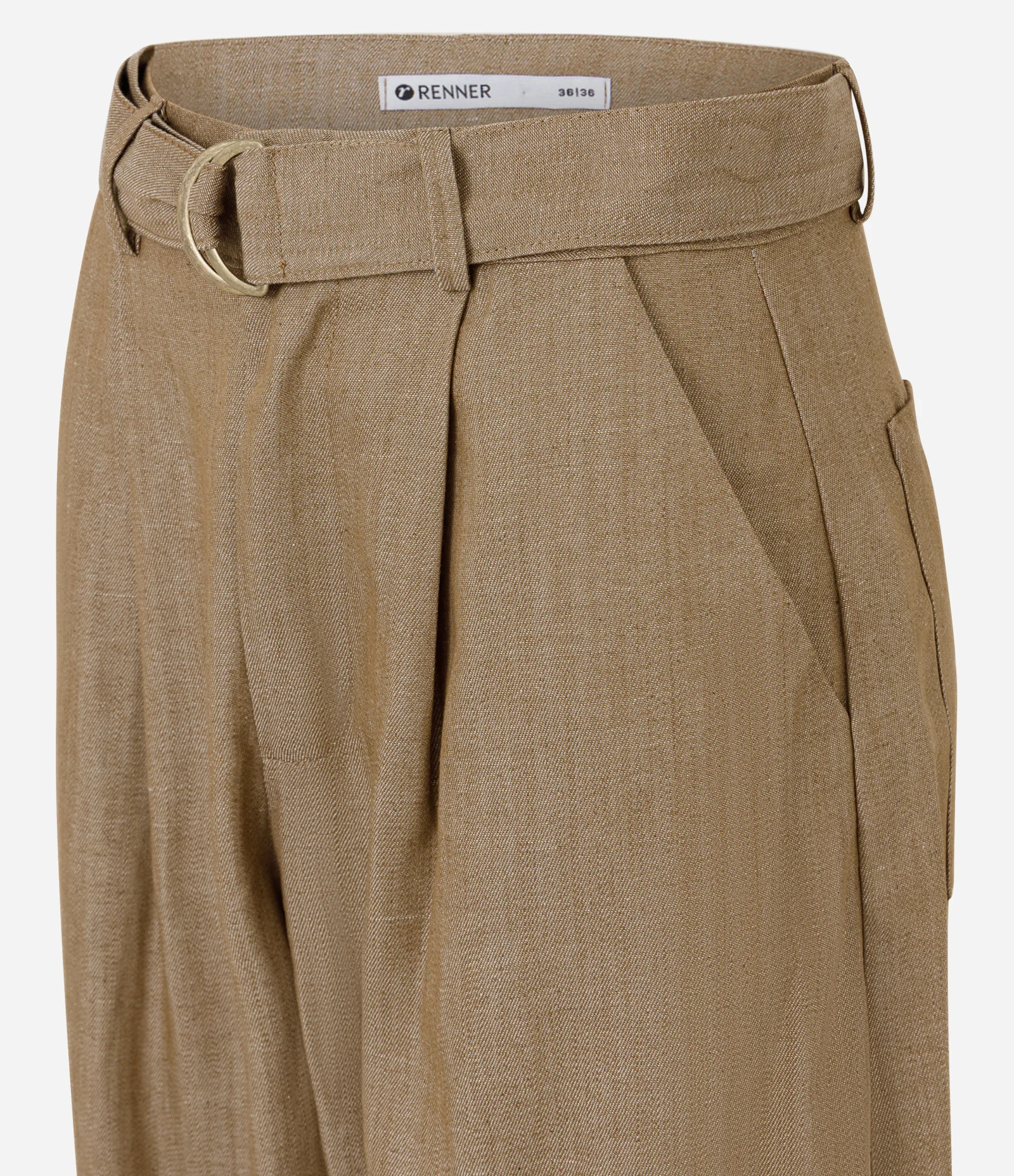 Calça Carrot Jeans com Argola Metálica e Cintura Alta Marrom 7