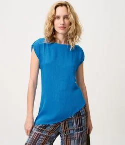 Blusa em Viscose com Barra Assimétrica