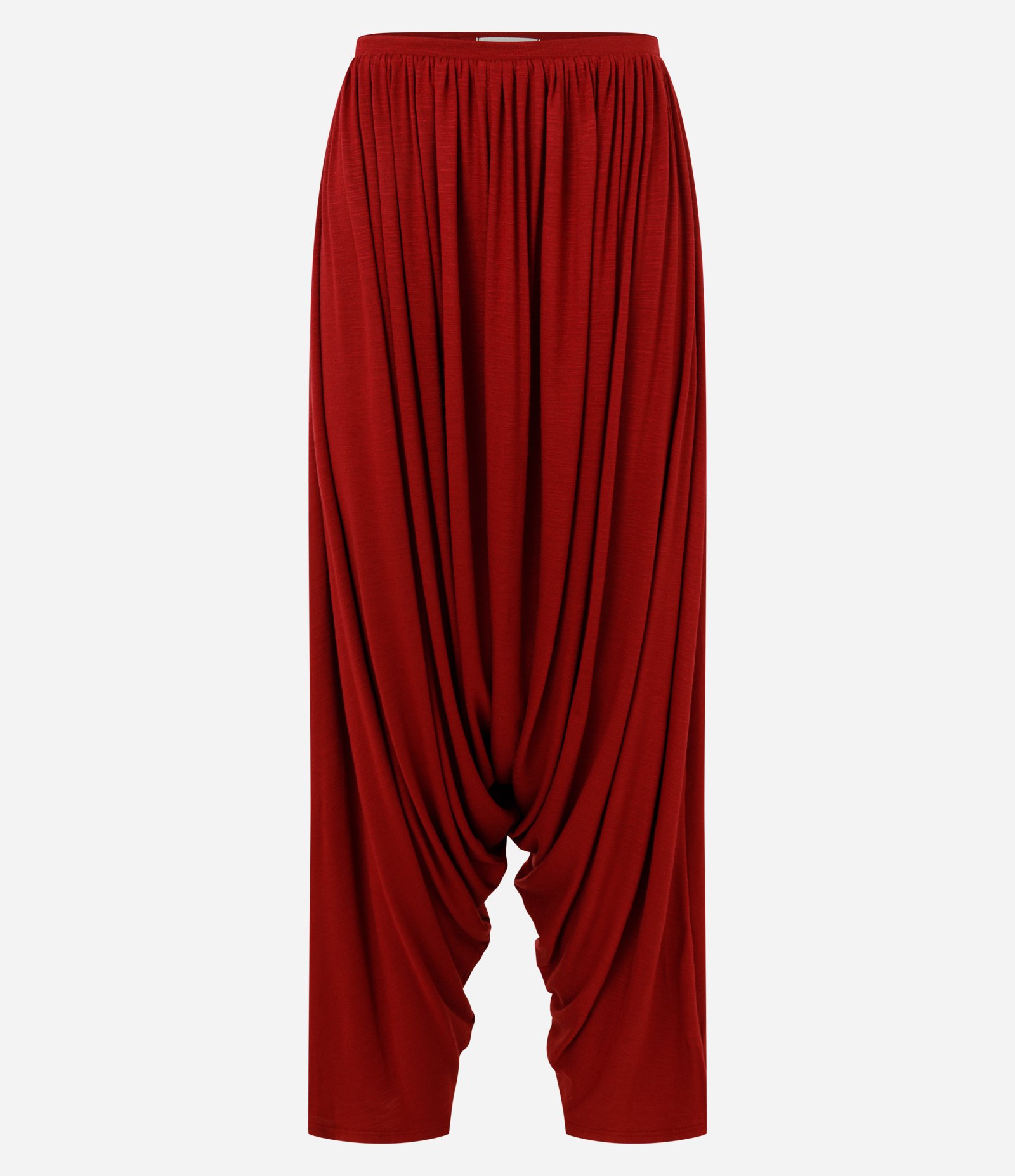 Calça Saruel em Malha Efeito Tricô com Cintura Elástica Vermelho 5