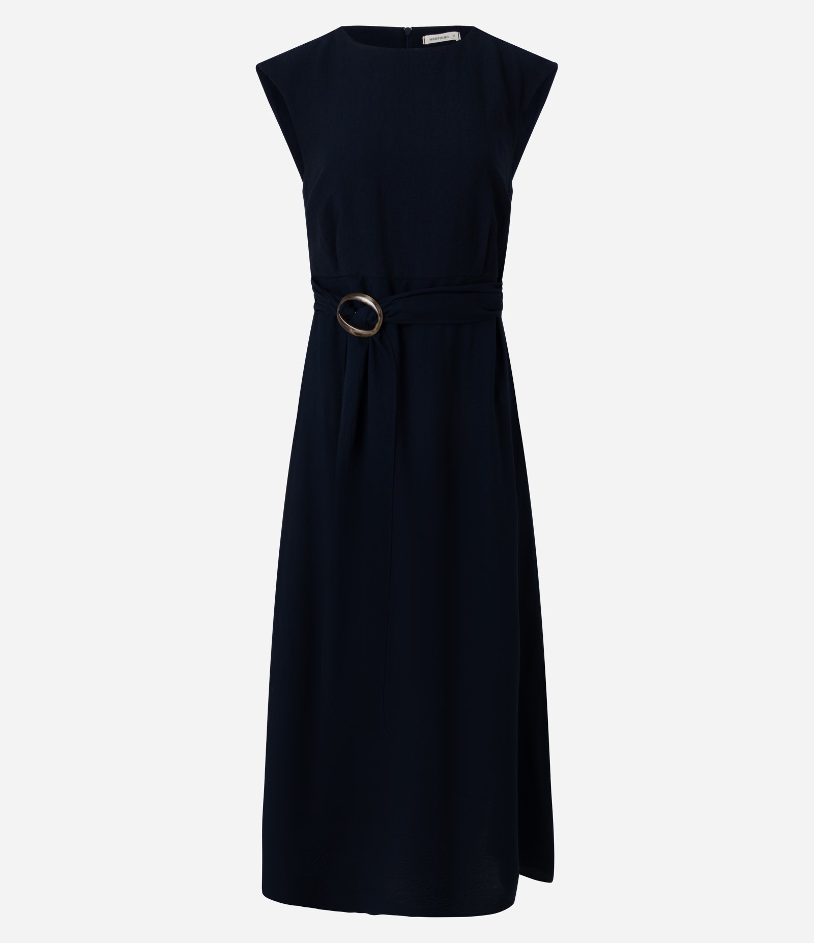 Vestido Viscose Com Faixa Para Amarração Fixa e Fivela Azul 1