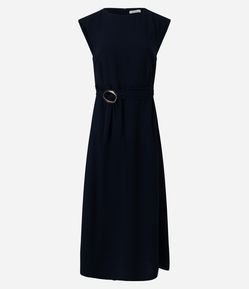 Vestido Viscose Com Faixa Para Amarração Fixa e Fivela